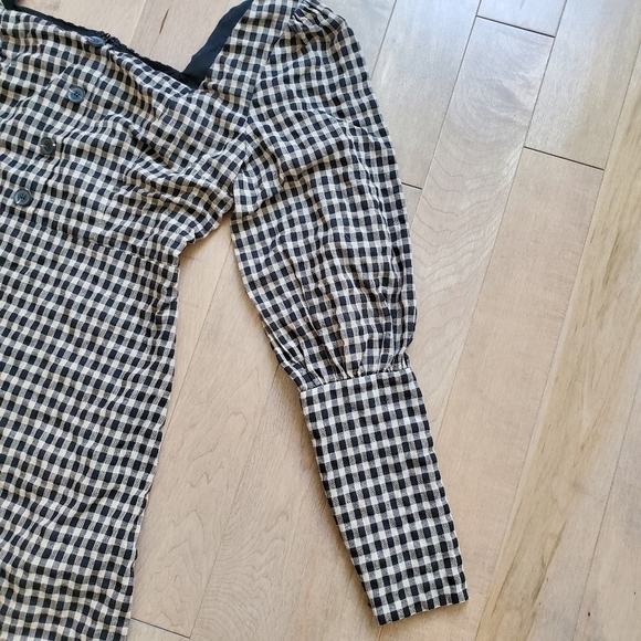 Essue black and white gingham mini dress size medium - Picture 9 of 13